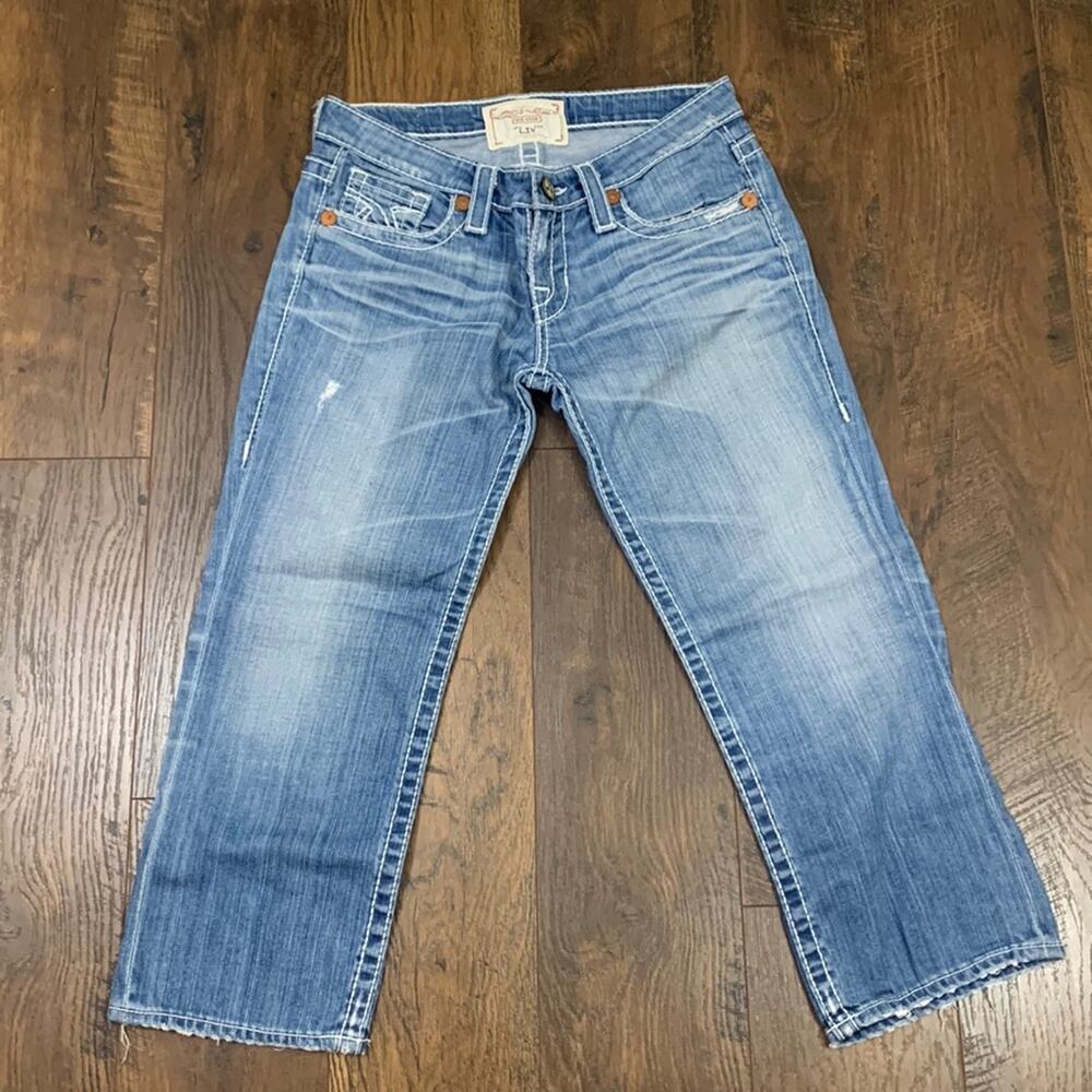 Big Star LIV Thick Stitched Light Wash Capri Jeans